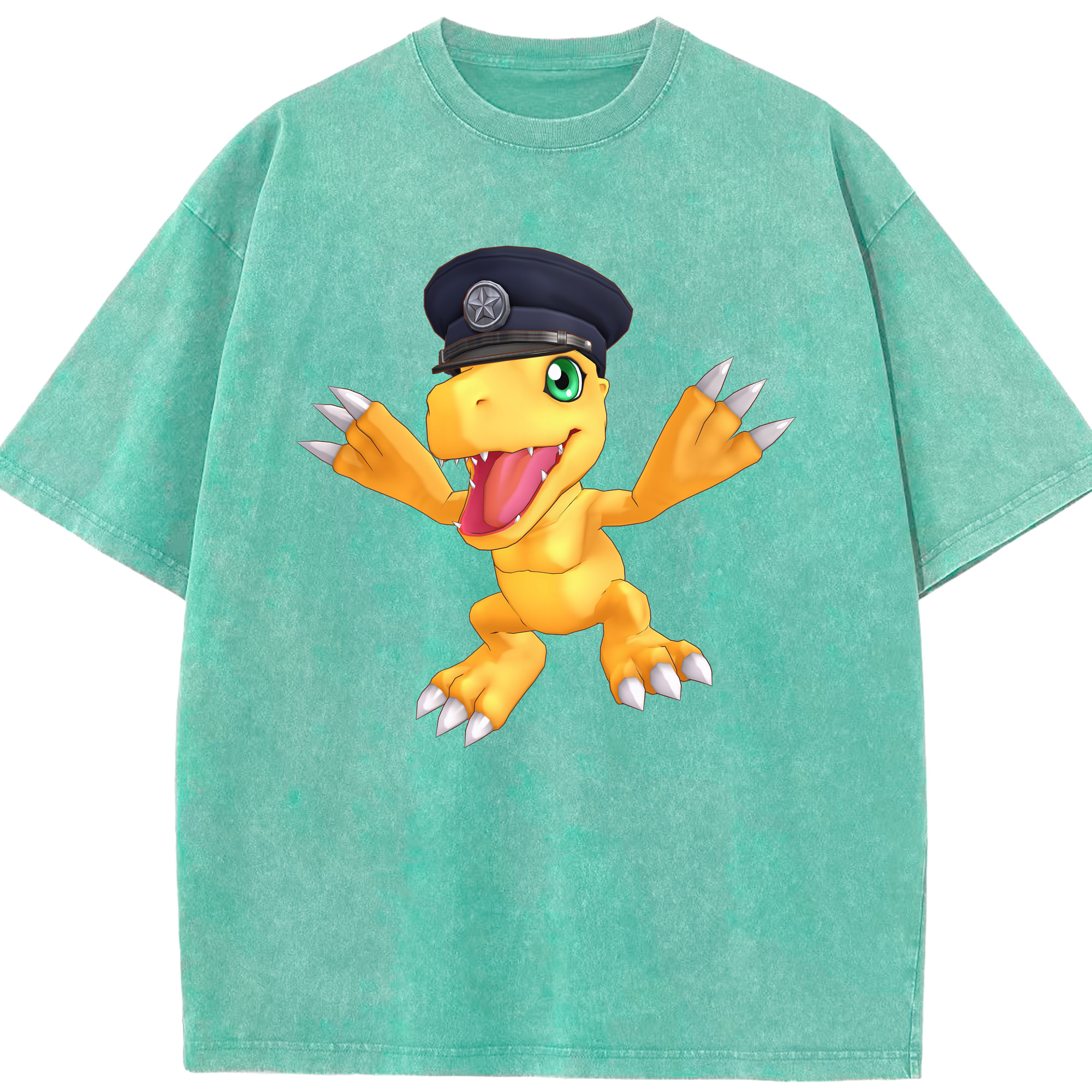 （画像用） Digimon デジタルモンスター/デジモン 綿100% ヴィンテージ風 半袖Tシャツ（フロントプリント）
